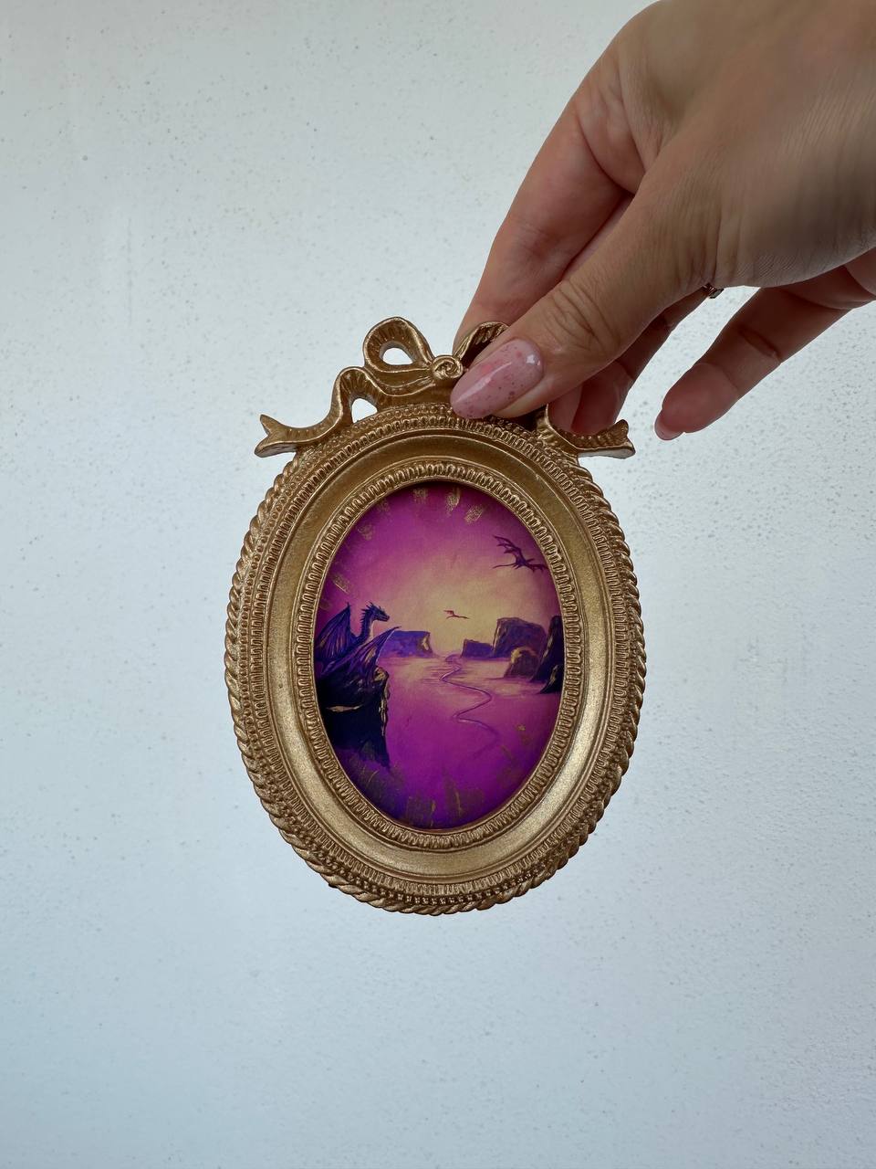 Hatching Valley Mini Framed Print (Golden Touched)