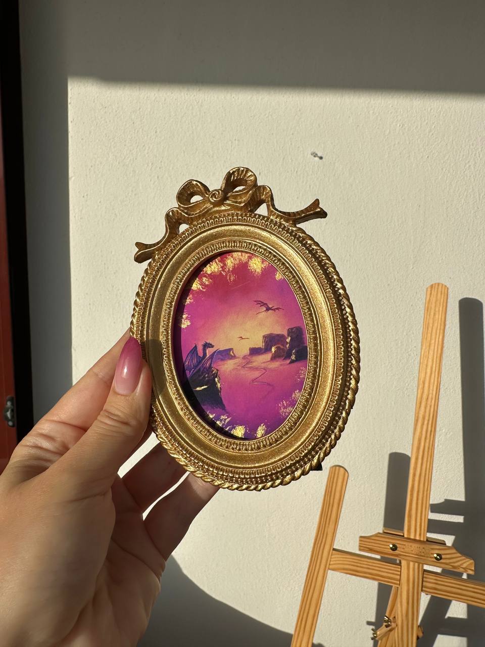 Hatching Valley Mini Framed Print (Golden Touched)